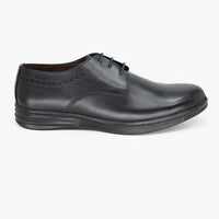 حذاء أوكسفورد رجالي كلاسيكي - أسود - صورة جانبية