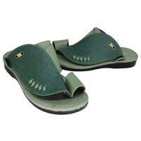 حذاء شرقي نقش جلد نعام - اخضر