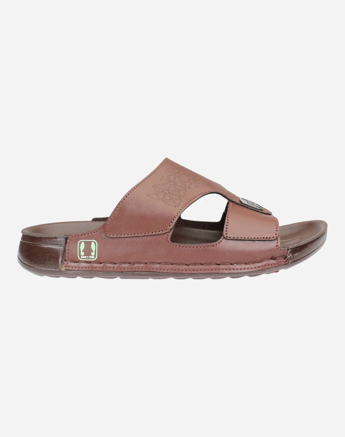 Gulf-slippers-with-laser-engraving-brown-color-Image-from-the-right-side