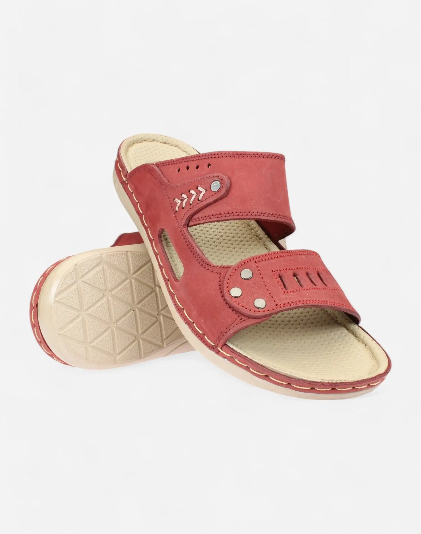 Men-Casual-Comfortable-Slippers-Burgundy-color-Image-of-the-sole