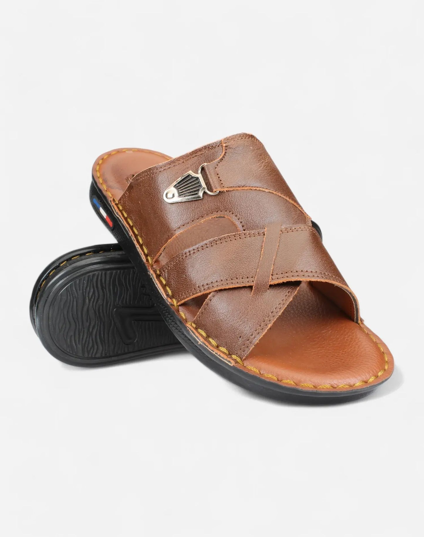 Men-Luxury-Genuine-Leather-Slippers-havan-color-Image-of-the-sole