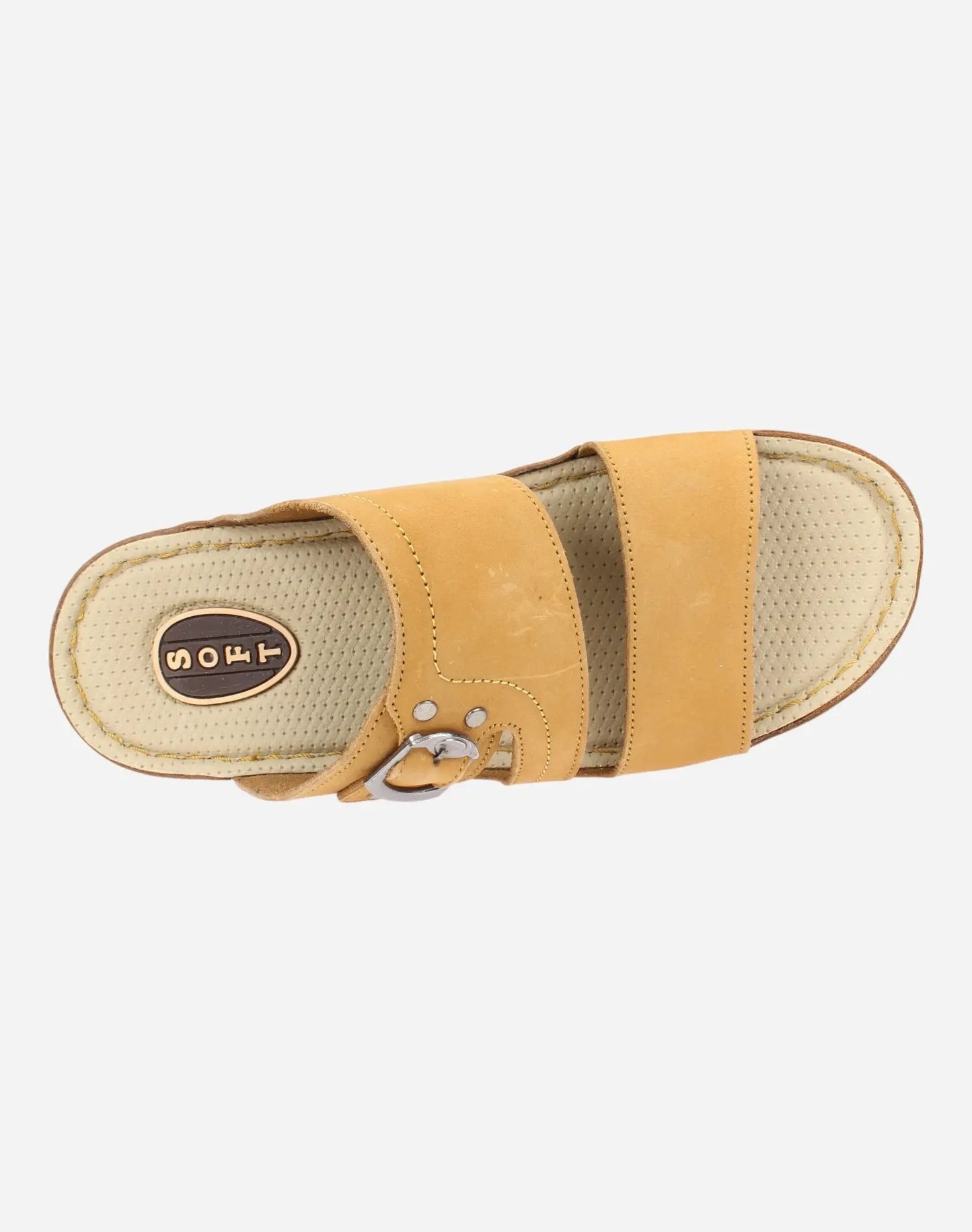Men-casual-slippers-with-adistinctive-buckle-camel-color-Image-from-the-top