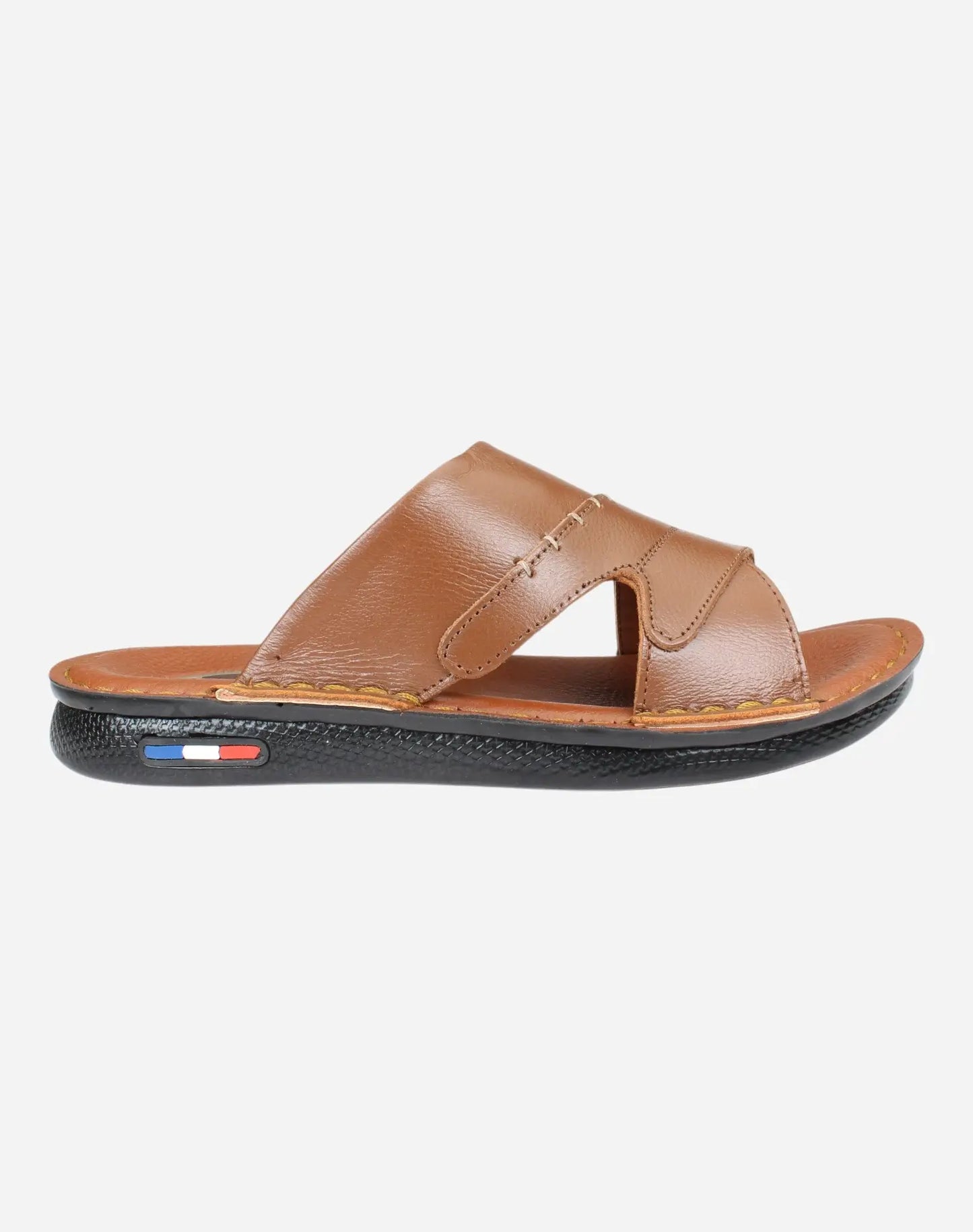 Practical-and-medical-slippers-camel-color-Image-from-the-right-side