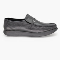 حذاء لوفر رجالي رسمي طبي - أسود - صورة جانبية