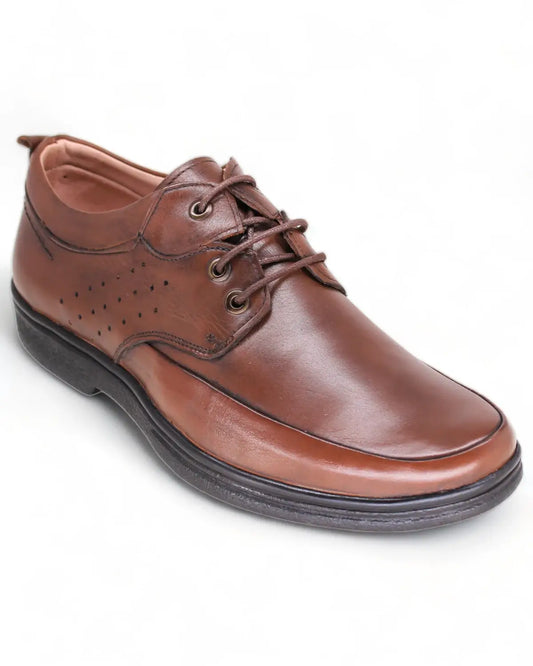 حذاء رجالي رسمي برباط - Color Brown - Front View