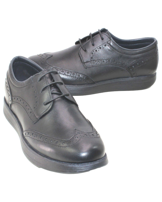 حذاء رسمي برباط قص ليزر - أسود Black