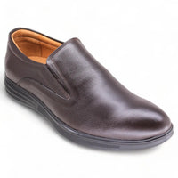 حذاء رجالي رسمي جلد طبيعي ايطالي - Brown - Front View