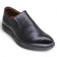 حذاء رجالي رسمي جلد طبيعي ايطالي - Black - Front View