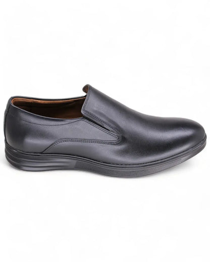 حذاء رجالي رسمي جلد طبيعي ايطالي - Black - Side View