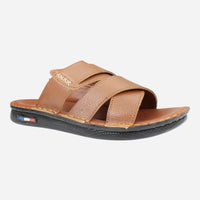 Comfortable-Genuine-Leather-Slippers-Camel-color-Image