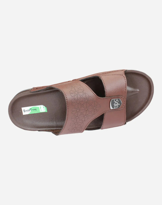 Gulf-slippers-with-laser-engraving-brown-color-Image-from-the-top