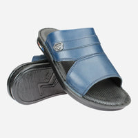 Luxury-medical-slipper-made-of-natural-leather-navy blue-color-Image-of-the-sole