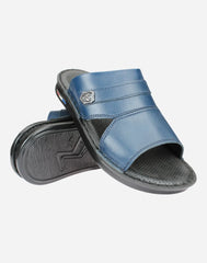 Luxury-medical-slipper-made-of-natural-leather-navy blue-color-Image-of-the-sole