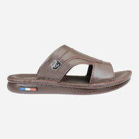 Men-Genuine-Leather-Slippers-brown-color-Image-from-the-right-side