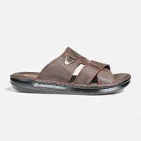 Men-Luxury-Genuine-Leather-Slippers-Brown-color-Image-from-the-right-side