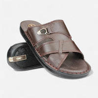 Men-Luxury-Genuine-Leather-Slippers-Brown-color-Image-of-the-sole