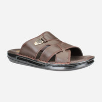 Men-Luxury-Genuine-Leather-Slippers-Brown-color-Image