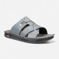 Men-Luxury-Genuine-Leather-Slippers-grey-color-Image