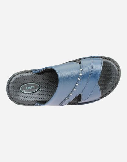 Practical-and-medical-slippers-navy-color-Image-from-Top