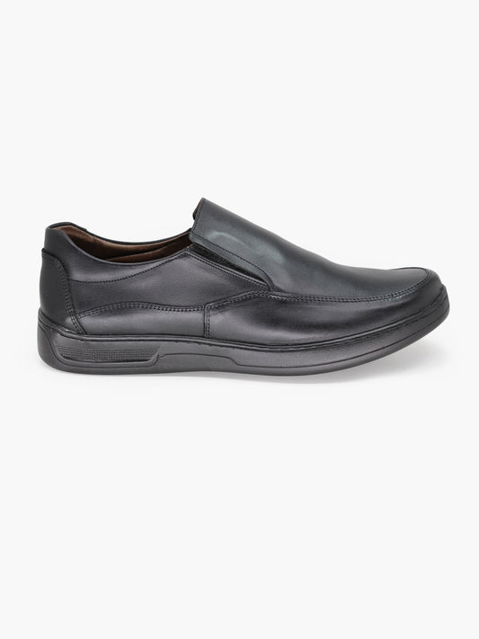 حذاء رجالي رسمي طبي  - أسود - صورة جانبية