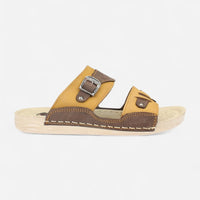 Stylish-Metal-Buckle-Slippers-Camel-color-Image-from-the-right-side