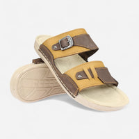 Stylish-Metal-Buckle-Slippers-Camel-color-Image-of-the-sole