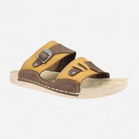 Stylish-Metal-Buckle-Slippers-Camel-color-Image