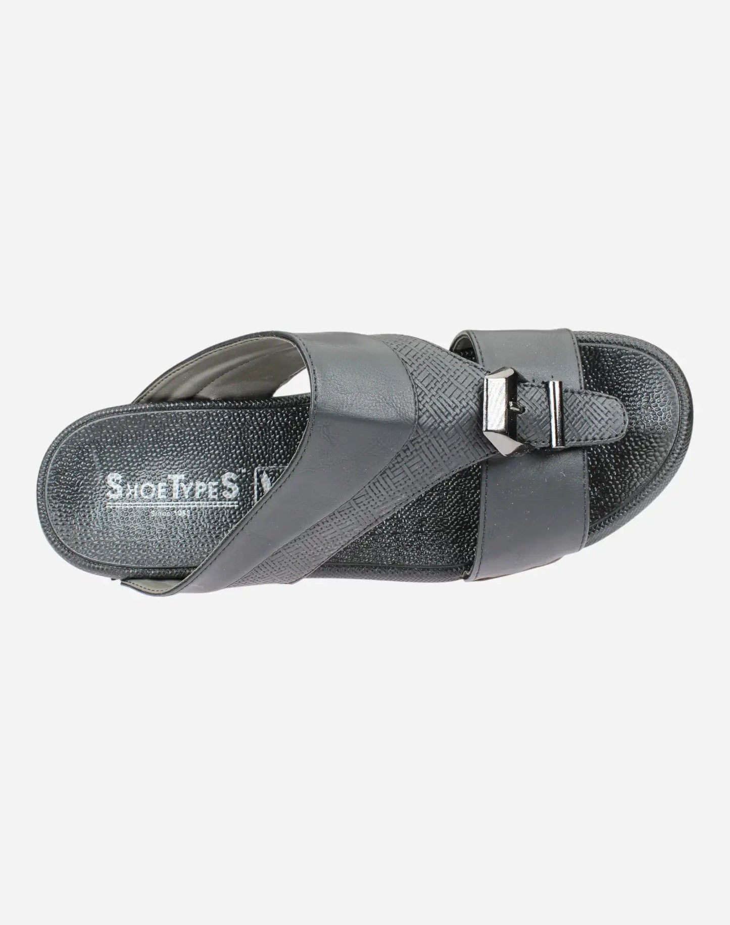 laser-cut-Gulf-slipper-Black-color-Image-from-the-top