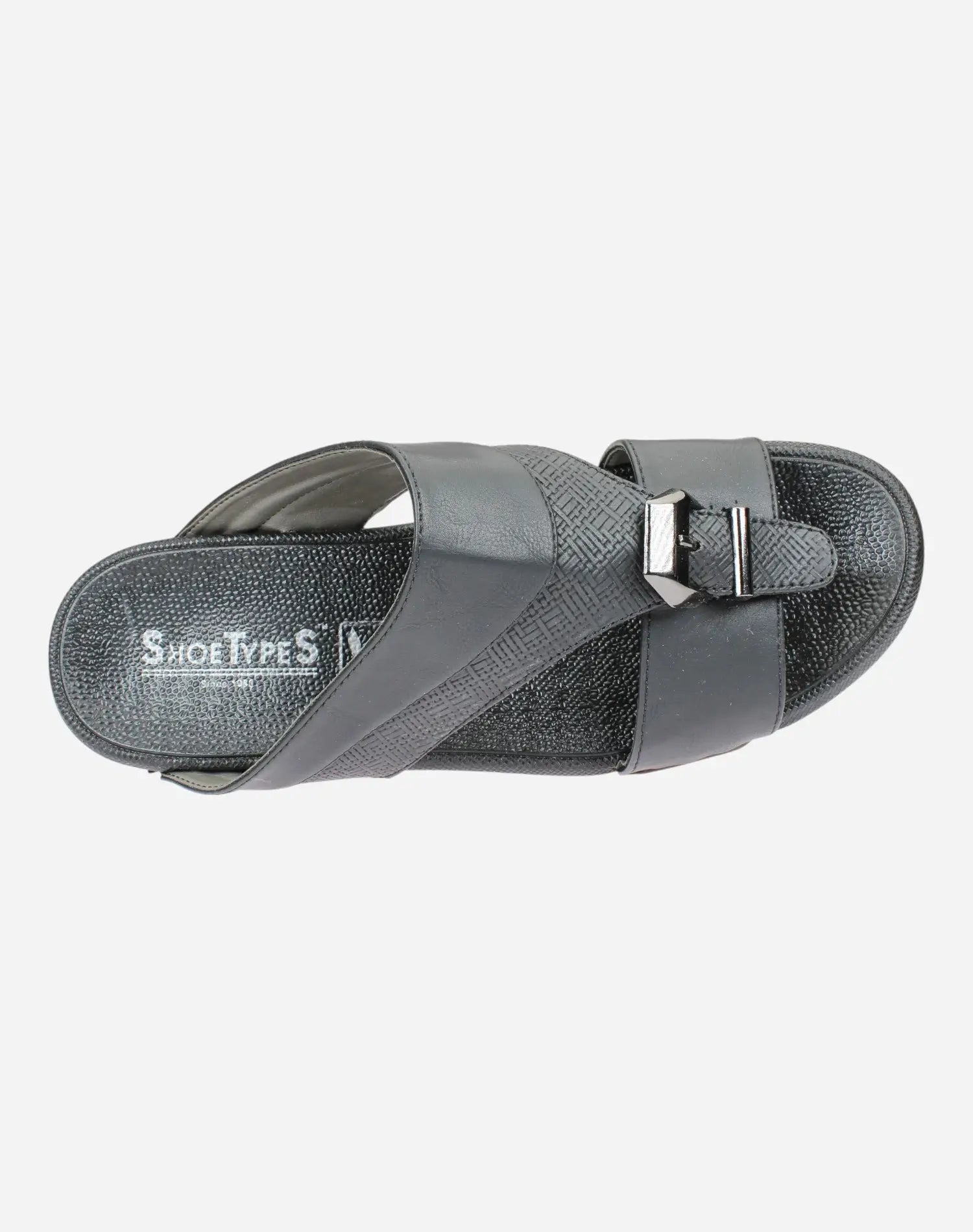 laser-cut-Gulf-slipper-Black-color-Image-from-the-top