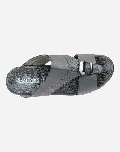 laser-cut-Gulf-slipper-Black-color-Image-from-the-top